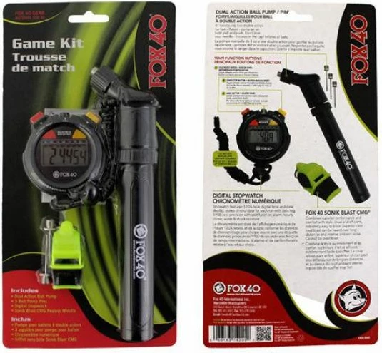 Set Trajneri Fox 40 me Bilbil, Kronometër dhe Pompë topi, i zi