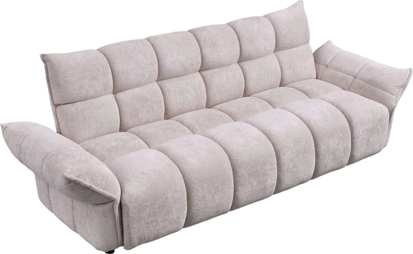 Sofabed MELU, material stof, bezhë, me susta xhepi, 240-250x90x85cm