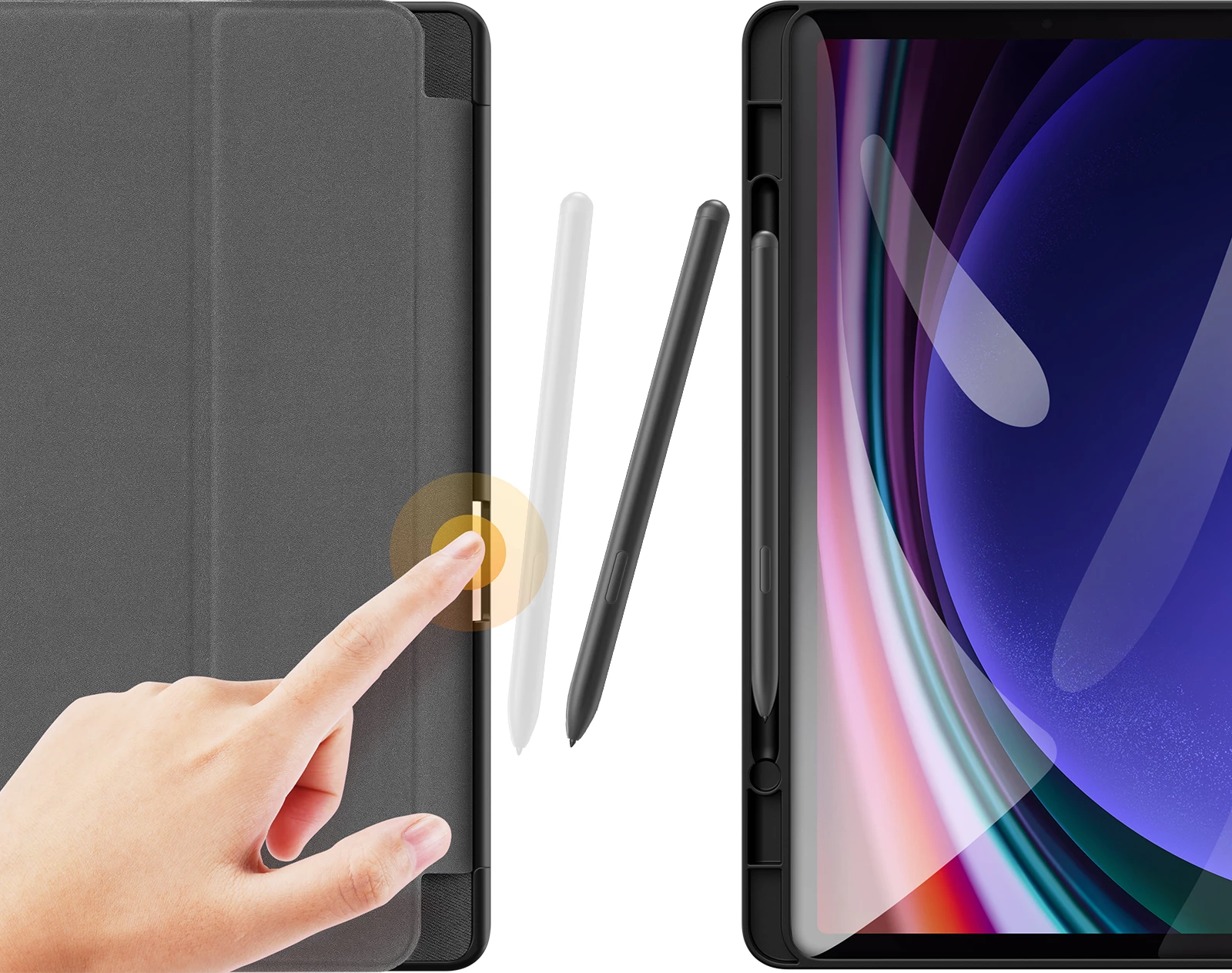 Mbështjellës tabletë Dux Ducis Domo për Samsung Galaxy Tab S9 FE, i zi