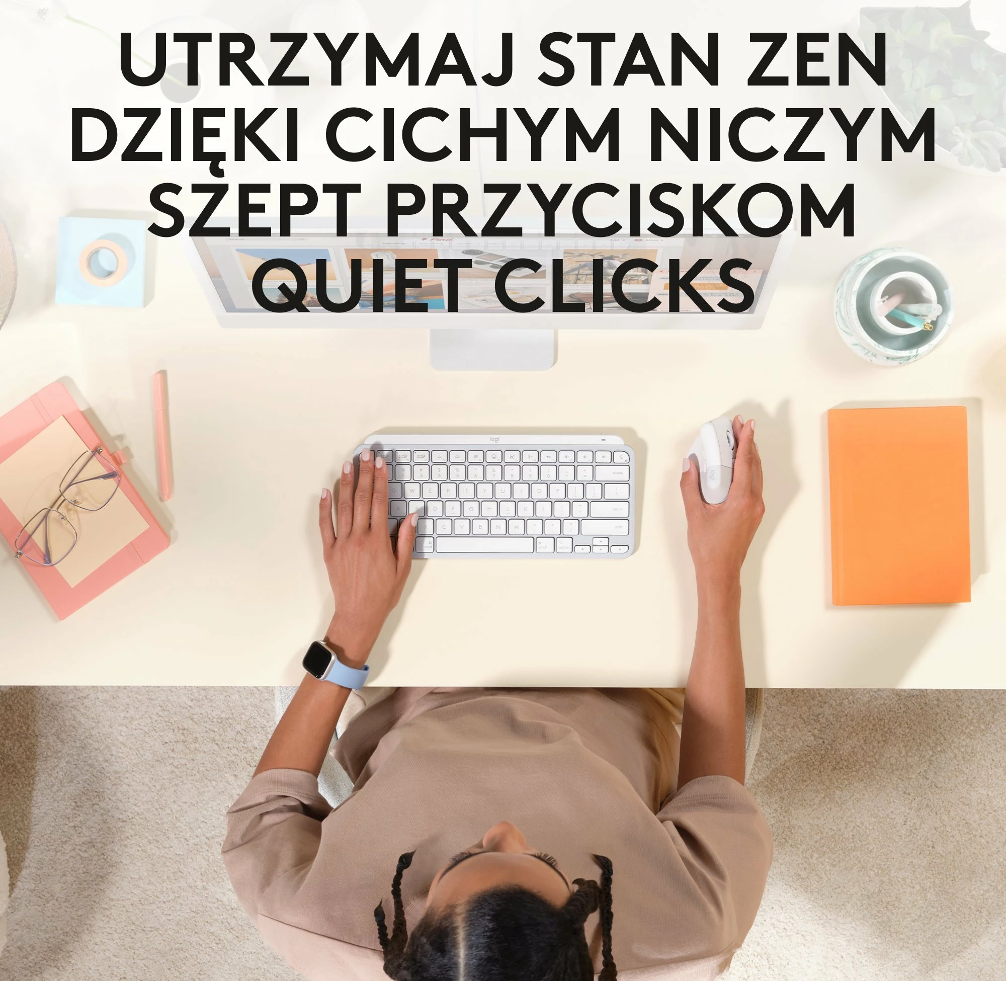 Maus Logitech Lift për Mac 910-006477 vertikal ergonomik wireless 4000 DPI Bluetooth/USB, i bardhë