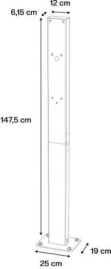 Shtyllë montimi Green Cell HabuDen Post për Wallbox karikues të veturave elektrike, e zezë