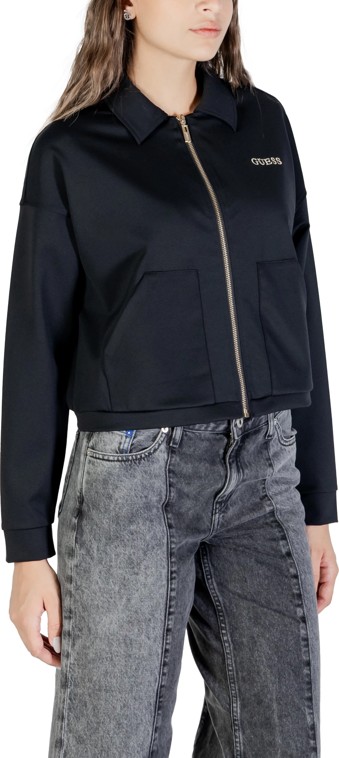 Jakne sportive për femra Guess Active Carla Crop Zip V5YL08 KCX42, të zeza [Madhësia: XS]