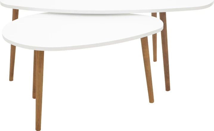 Tavolina kafeje Monty, ngjyrë e bardhë-natyrale, 116x46x6cm