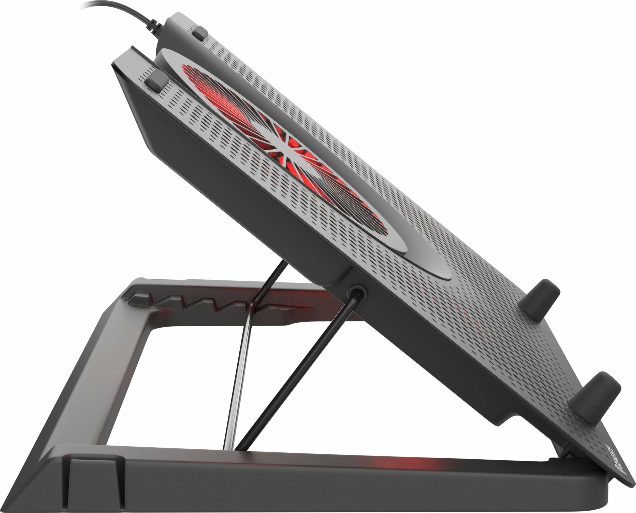 Mbajtëse ftohëse për laptop Genesis Oxide 550 NHG-1411, deri 17.3\", 5 ventilatorë, LED, USB 2.0 hub, e zezë