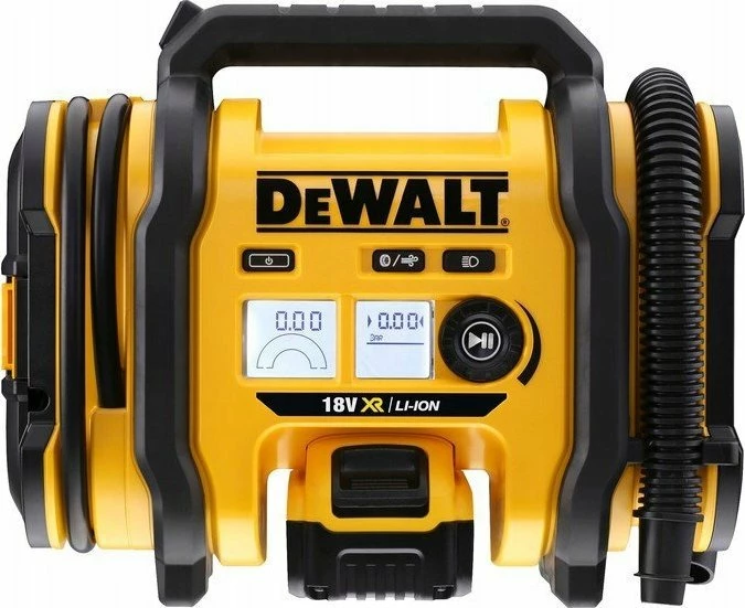Kompresor veture DeWalt DCC018N, 11 bar, me ekran digjital, 12V/18V/230V, i verdhë/zi, set me zorrë dhe adapterë