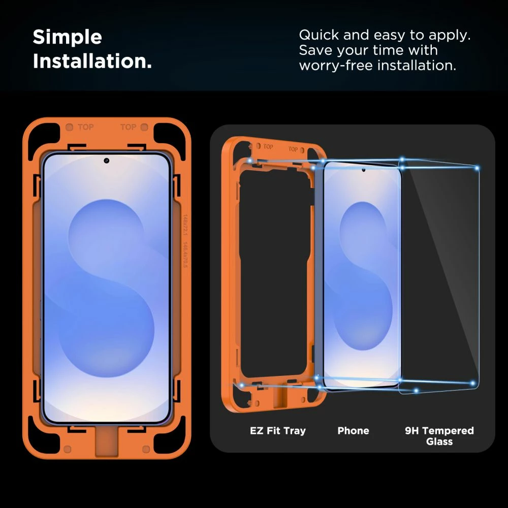 Xham mbrojtës Tech-Protect Quick Set+ për Samsung Galaxy S25+, Transparent, set prej 2 copë