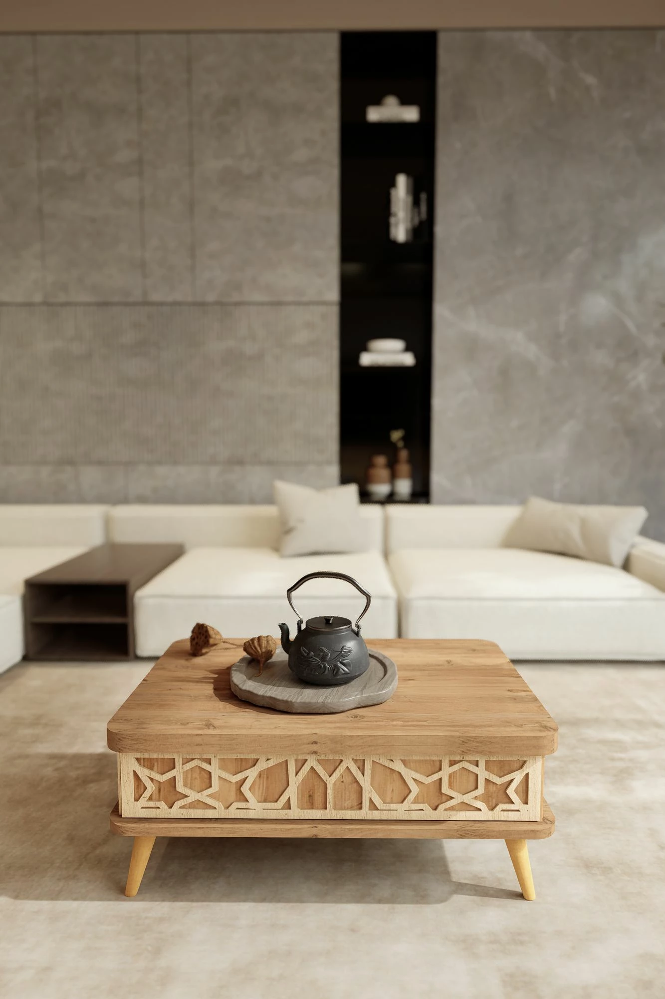 Tavolinë kafeje Skye Decor, Ottowa Ada, ngjyrë pishë