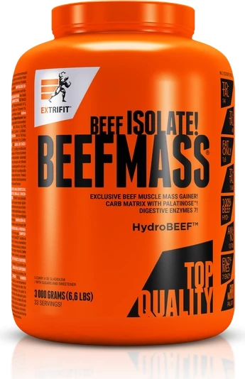 Suplemente Extriit Beef Mass, Vanilla & Caramel, 66 servime, 3kg