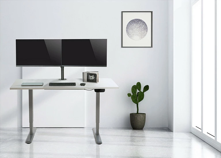 Mbajtëse tavoline për 2 monitorë EQUIP 13"-27", VESA 75x75/100x100, 360°, e zezë