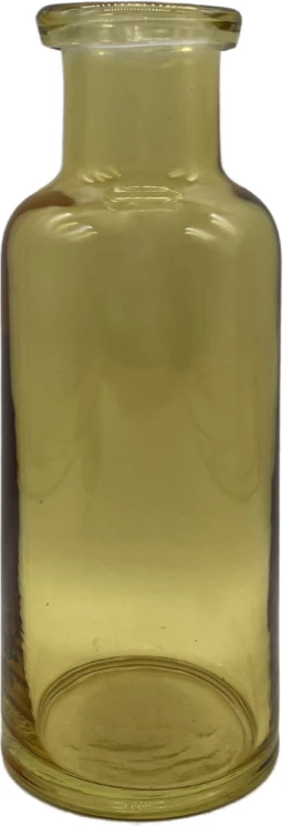 Shishe dekorative prej qelqi, ngjyrë e verdhë, 9x9x26cm