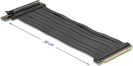 Kabllo riser PCIe DeLOCK PCI Express 5.0 x16, 30 cm, e zezë