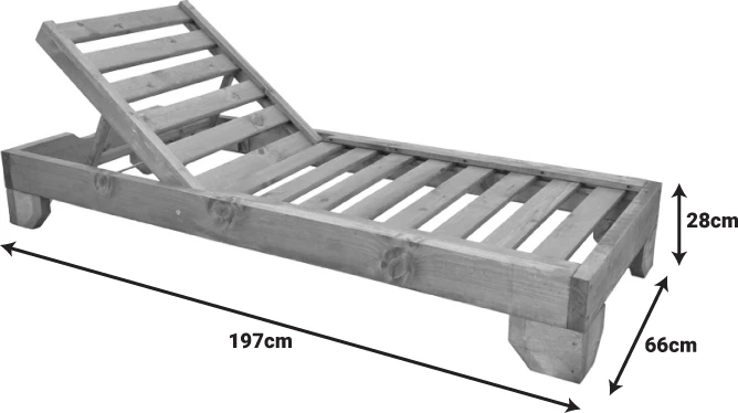 Shezlong Zalka, ngjyrë arre, 66x197x28cm