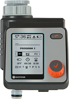 Kontrollues ujitjeje Gardena Water Control Master 1892-20, programues për sprinkler, 12 bar, zi/gri