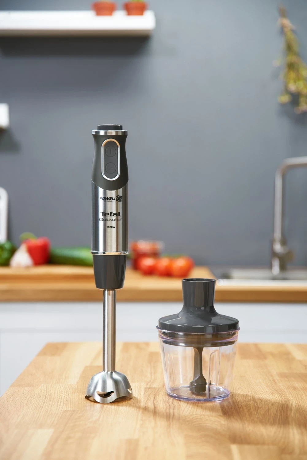 Blender dorë Tefal QuickChef, 1000W, 20 shpejtësi, zi-argjend