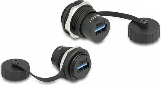 Portë paneli USB DeLOCK USB 3.2 Gen 1 Type-A 5Gbps, IP67, e zezë