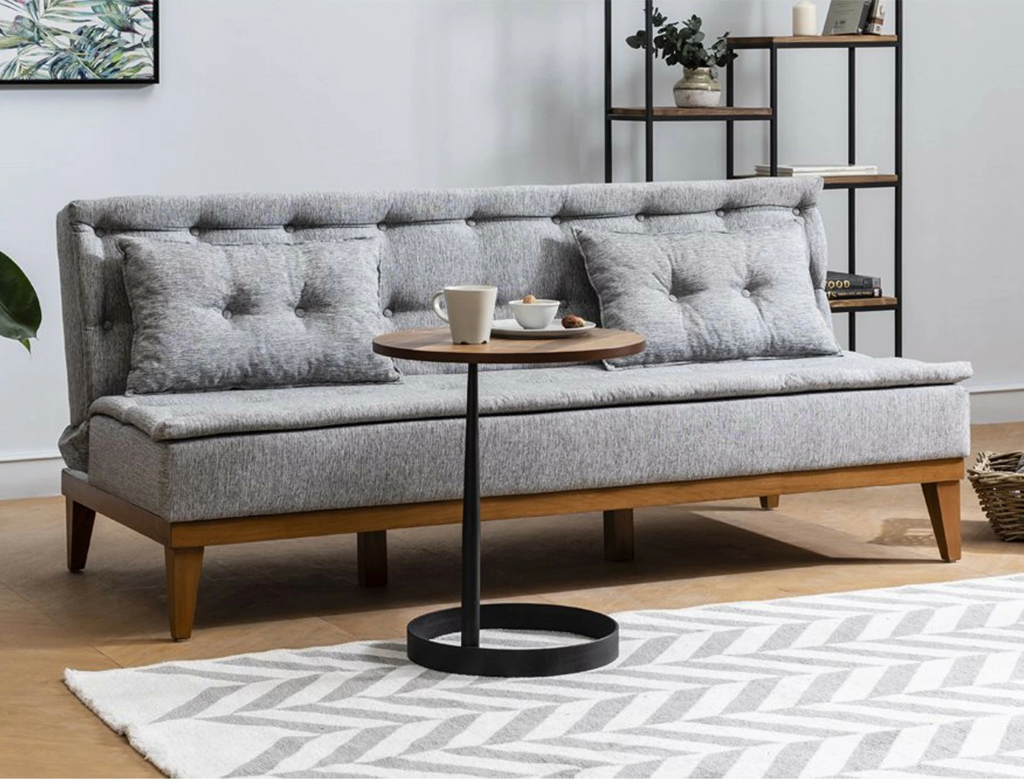 Set divan-krevat Atelier del Sofa, ngjyrë gri, Fuoco-TKM03-1008