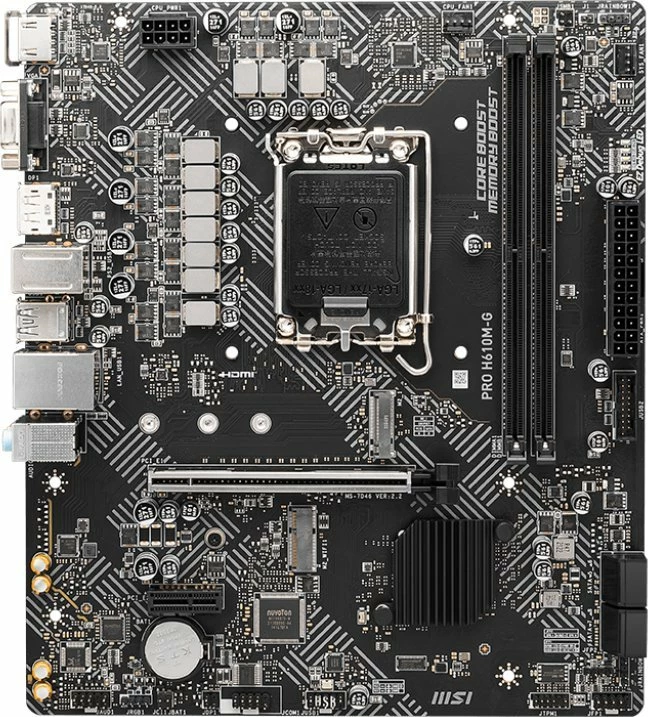 Pllakë amë MSI PRO H610M-G Micro ATX, 2x RAM slot, 4x SATA3, LAN 1GbE, 7.1 audio, set me 2x kabllo SATA