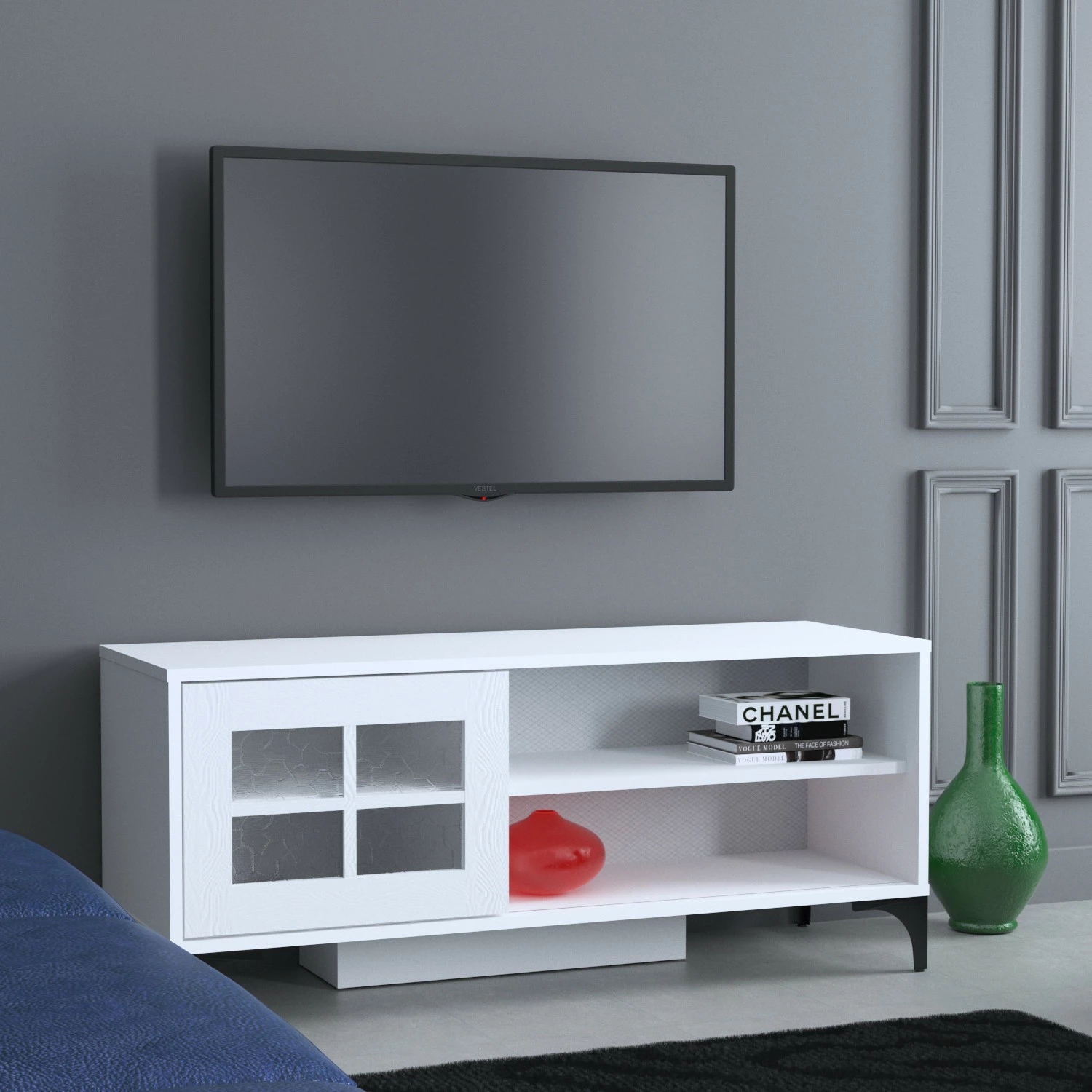 Komodë TV Hanah Home, Revival 125, e bardhë