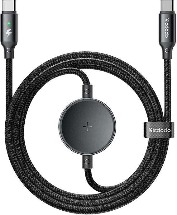 Kabllo 2-në-1 Mcdodo CA-4170 USB-C + karikues wireless për Samsung Watch, 60W, 1.5m, e zezë