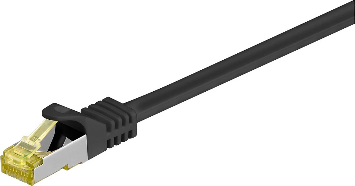 Kabëll rrjeti Goobay RJ45 Patch Cat 6A, 0.5 m, S/FTP, LSZH, i zi