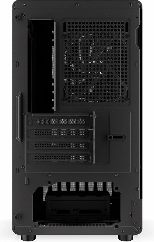 Kasë Krux Helio KRXD011 Mini Tower microATX/Mini-ITX, USB-A 3.0 + USB-C, panel anësor xham i temperuar, e zezë me dru