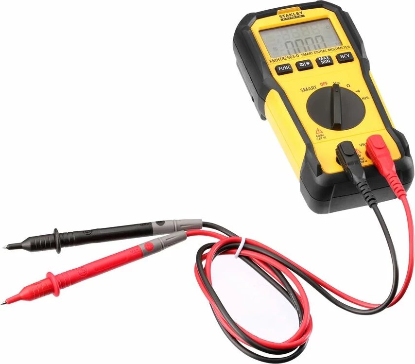 Multimetër digjital Stanley FATMAX FMHT82563-0, LCD 3.5-digit, CAT II 600V, dual display, NCV, verdhë/zi