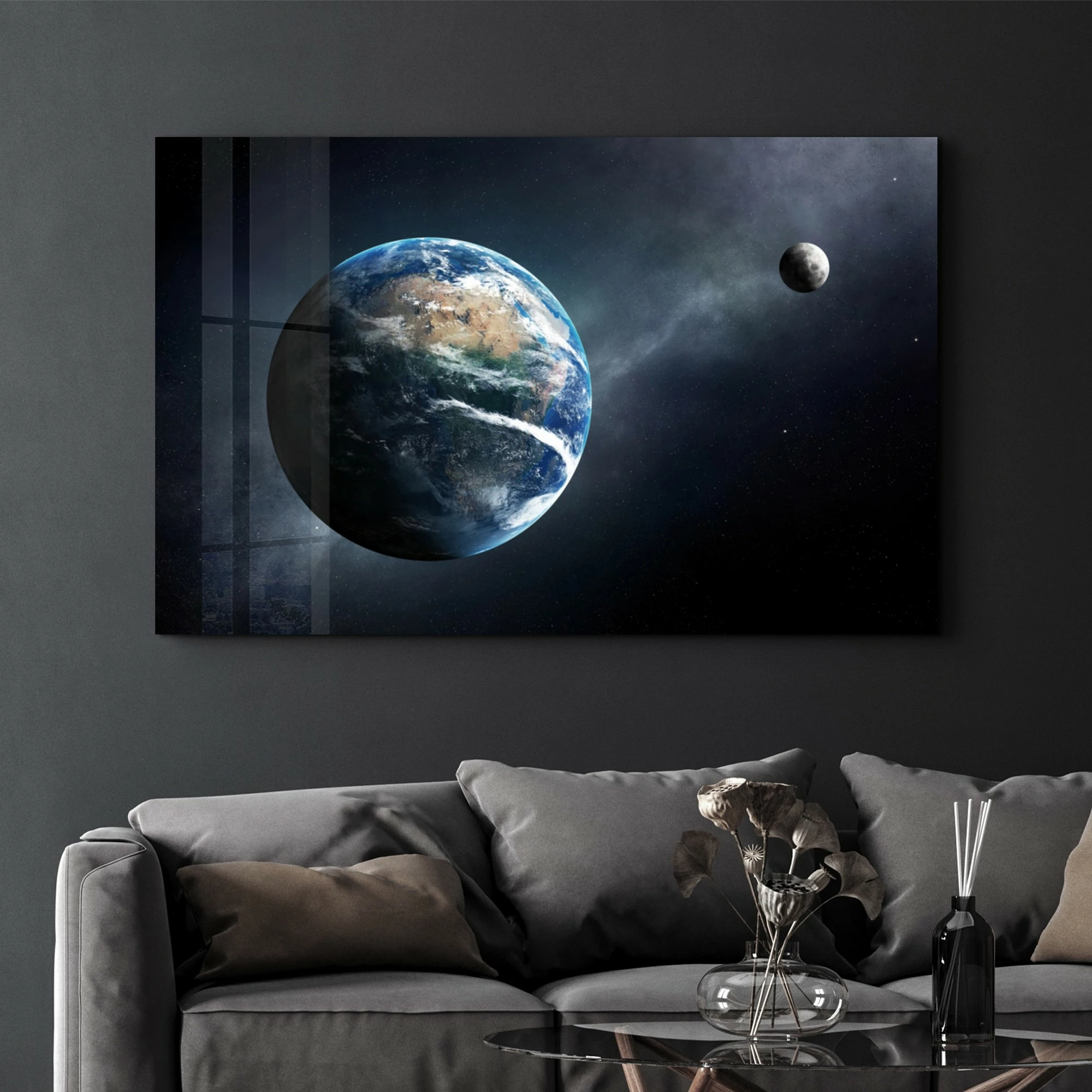 Pikturë dekorative prej xhami të temperuar Wallity, OGLS-7058, 70x110cm