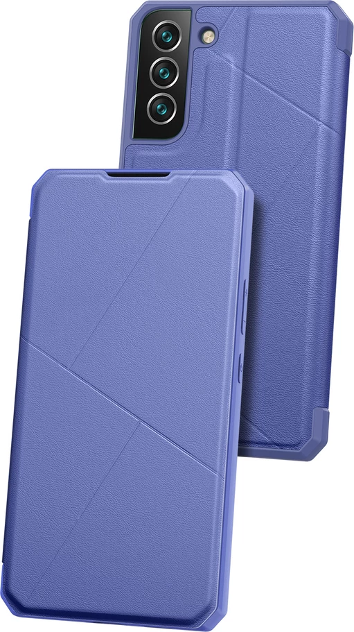 Mbështjellës Dux Ducis Skin X për Samsung Galaxy S22+, me xhep kartelash, me qëndrim, Blu