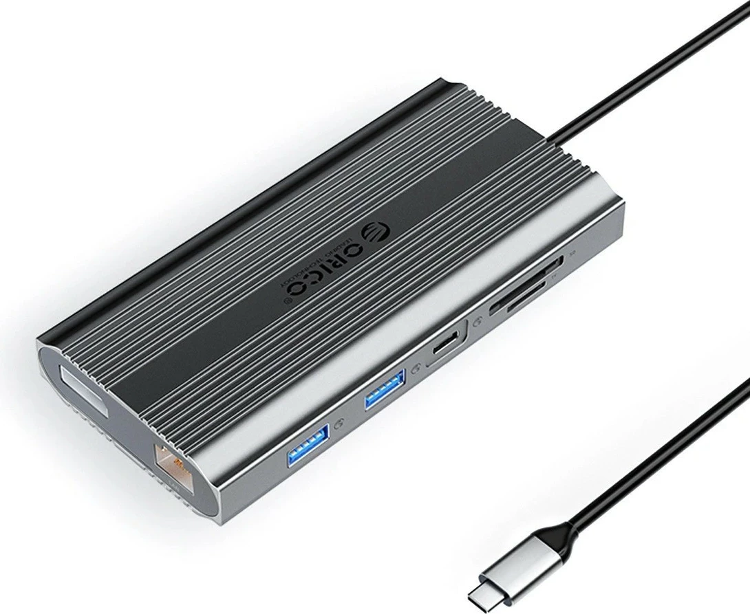 Hub Orico USB-C 12w1 XDR-X33, 2x HDMI 4K, DisplayPort, RJ45, PD 100W, gri