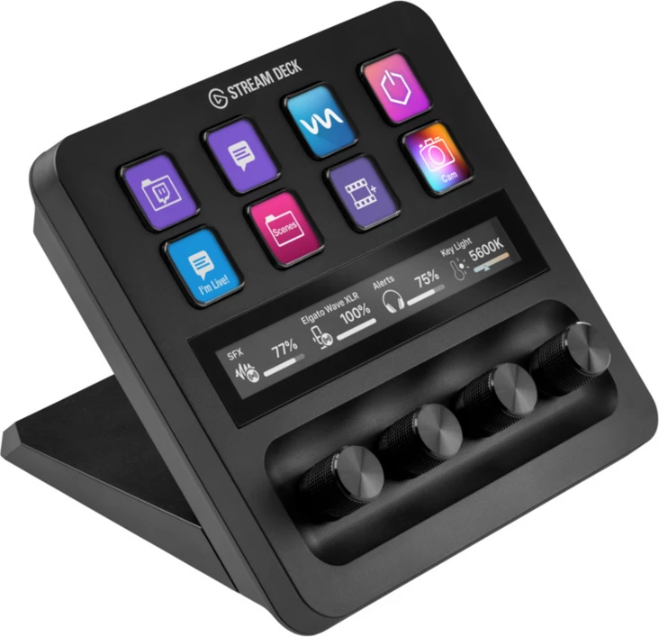 kontroller Elgato 10GBD9901 me taste programabile dhe kontrolle rrotulluese, e zezë