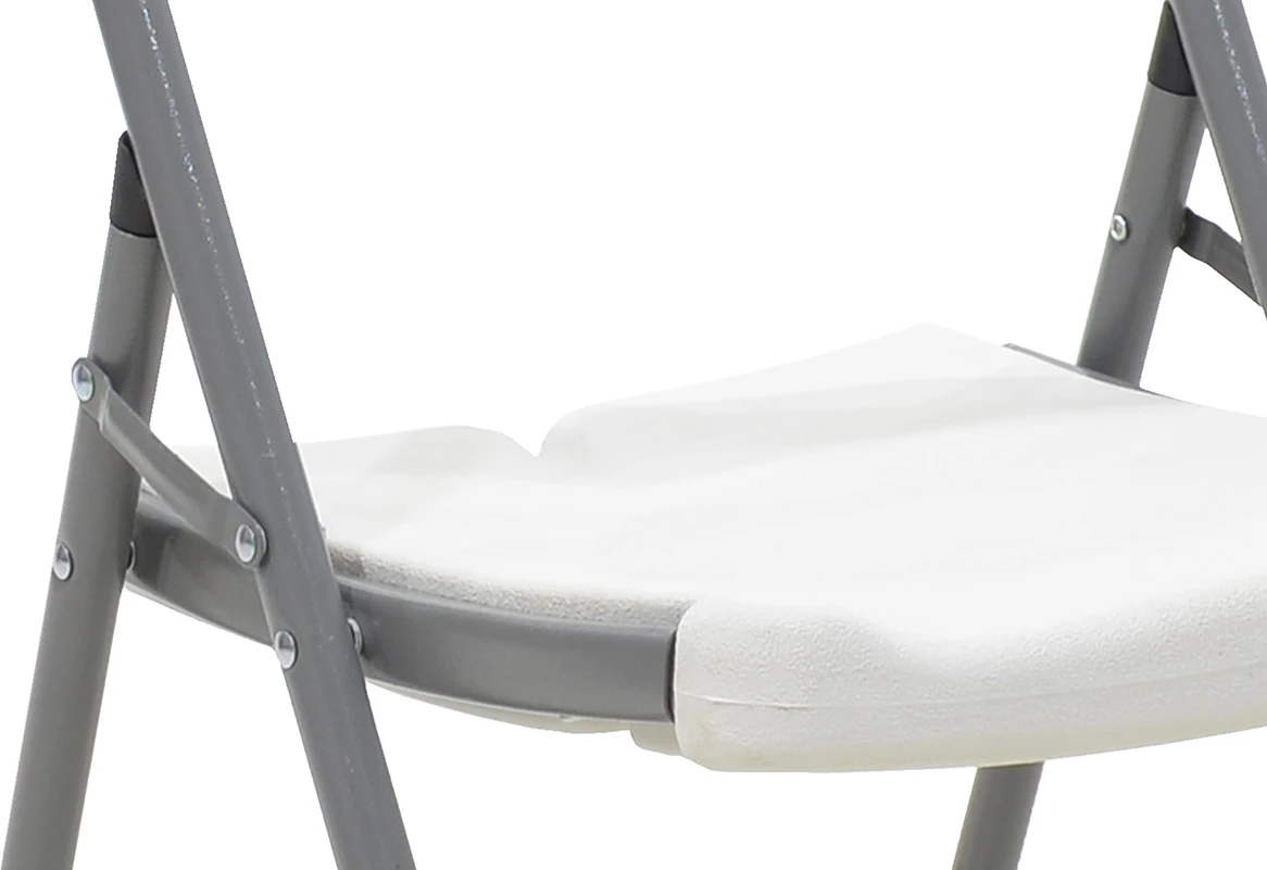 Karrige palosëse për kamping Edison me kornizë metalike dhe të përforcuar, ngjyrë bardhë, set 4 copë