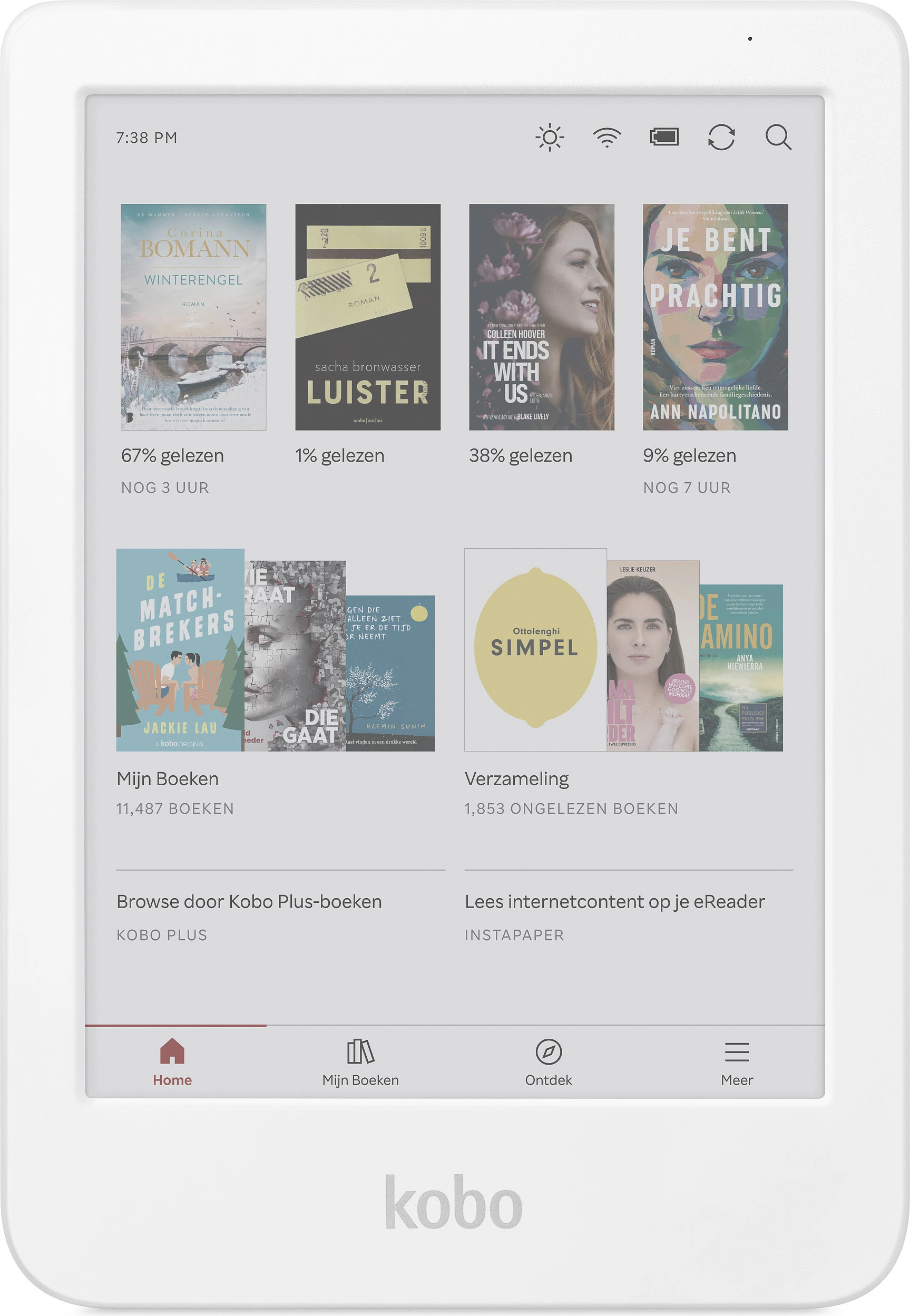 Lexues eBook Kobo Clara Colour, 6" E Ink Kaleido, 16GB, Wi‑Fi/Bluetooth, USB‑C, rezistent në ujë, i bardhë