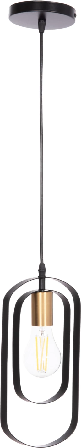 Llambë tavani varëse BIUT, metal i zi, priza e artë, FH7537.11, 15.5x4x130cm