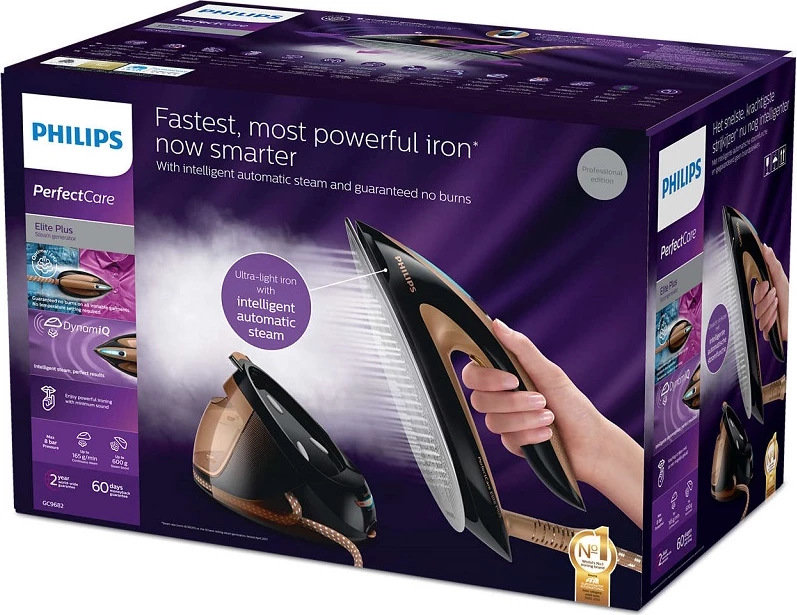 Hekur me gjenerator avulli Philips PerfectCare Elite Plus GC9682/80 2700W 1.8L 8 bar, i zi