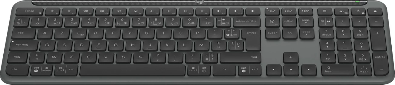 Tastierë Logitech Signature Slim Wireless K950, full-size, wireless, me numpad, gri e errët