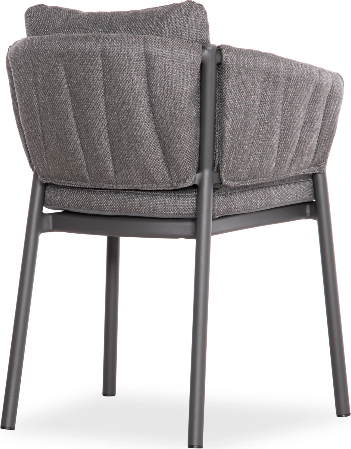 Karrige ngrënieje SHANKS, alumin, material OLEFIN, ngjyrë gri e errët, 62x60x75-80cm