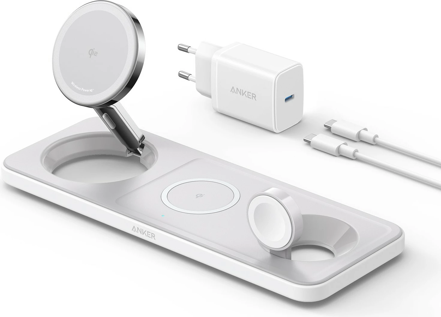 Karikues Anker MagGo, USB, Ngarkim pa tela, Bardhë