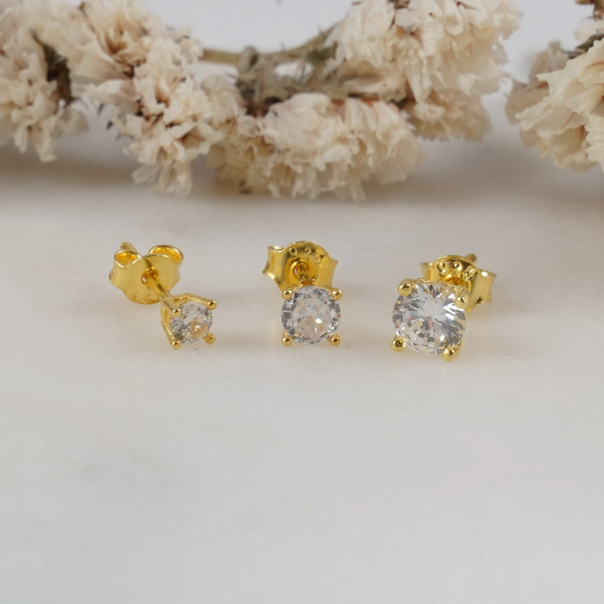 Set vathësh argjendi, ngjyrë ari, Jumeon, 11302G, 3mm/4mm/5mm