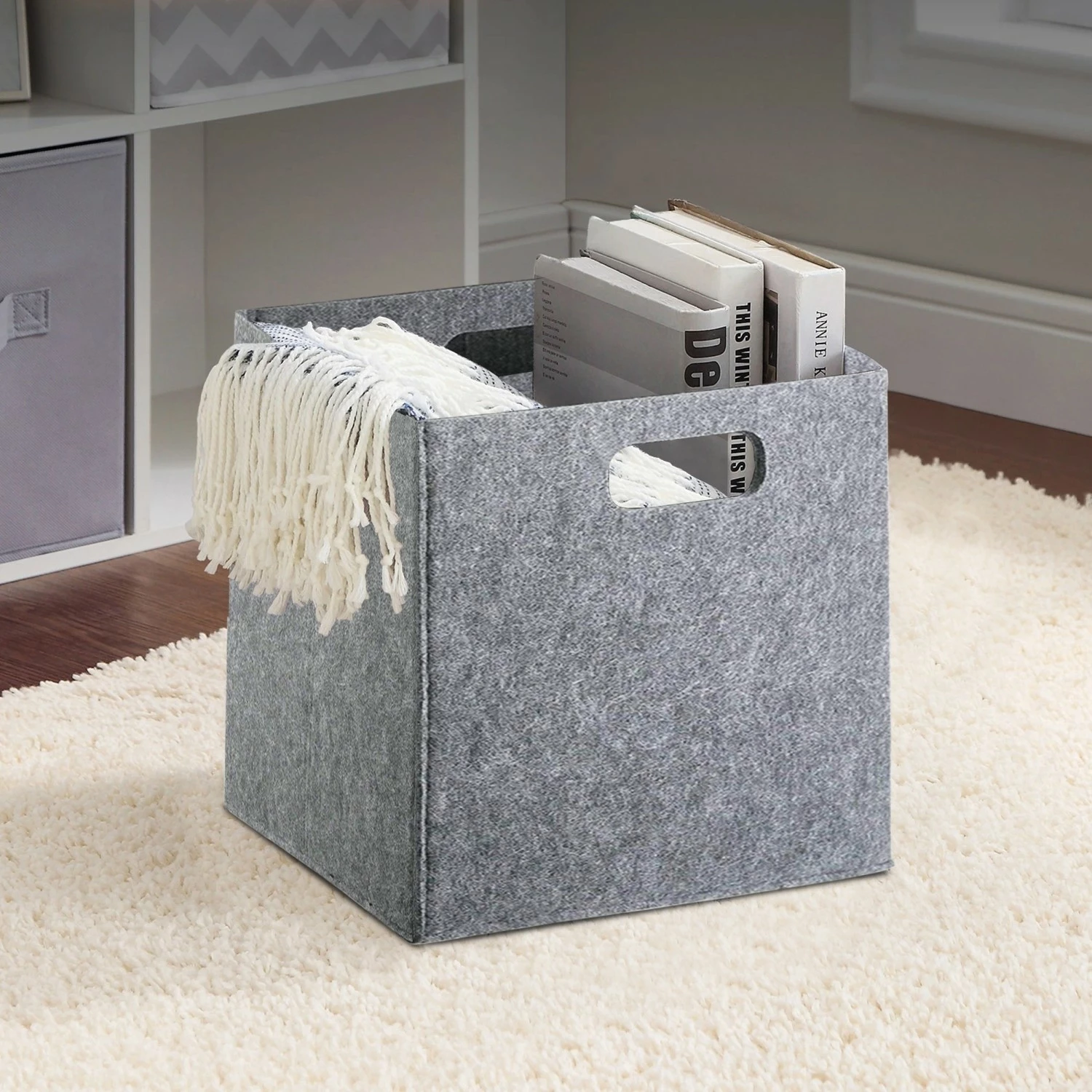 Shportë organizuese prej fëlti, gri, Aberto Design, HMY-6393, 30x30x30cm