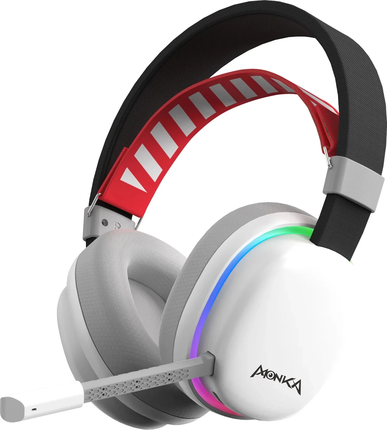 Kufje gaming wireless Marvo Monka Echo HG9069W, Bluetooth 5.2, RGB, mikrofon i ndashëm, të bardha