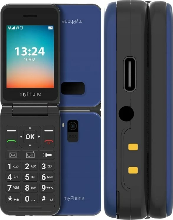 Celular myPhone FLIP LTE 4G Dual SIM 128MB/48MB 2.8\" USB-C, Blu