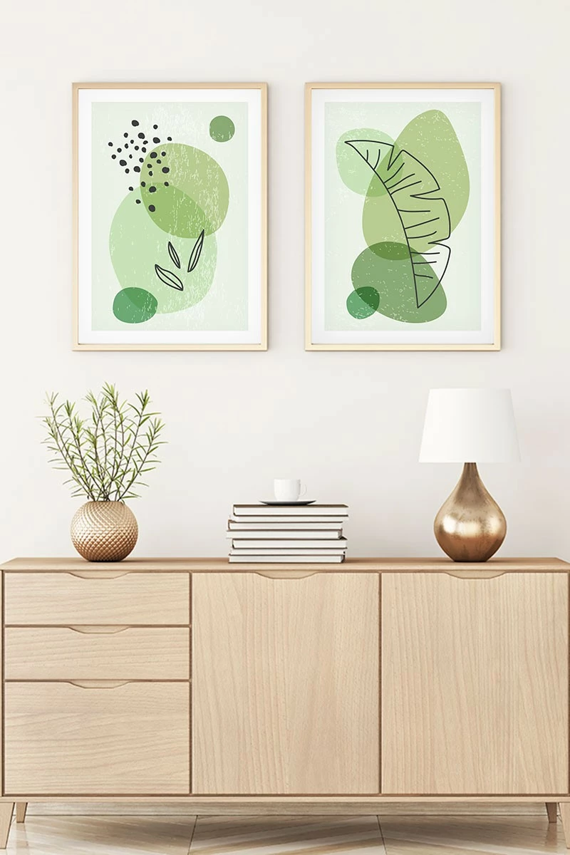 Pikturë dekorative me kornizë MDF (2 copë), Wallity, Huhu4, 30x40cm