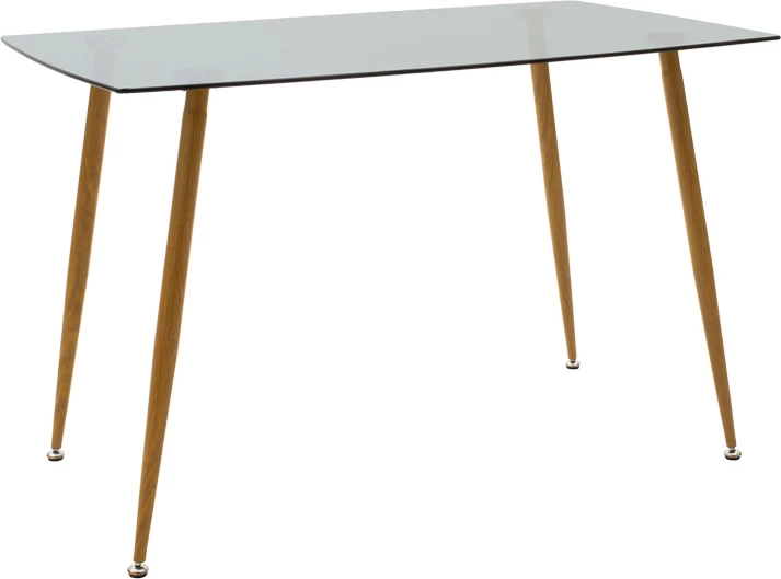 Set tavoline me karrige Chloe-Aurora I, x5 copë, xham 8mm, këmbë natyrale, anthracite, 120x70x75cm