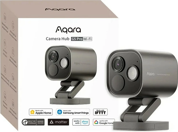 Kamerë sigurie Aqara Camera Hub G5 Pro Wi‑Fi, 2.6K 4MP, Zigbee/Matter/Thread, IP65, Shadow Gray