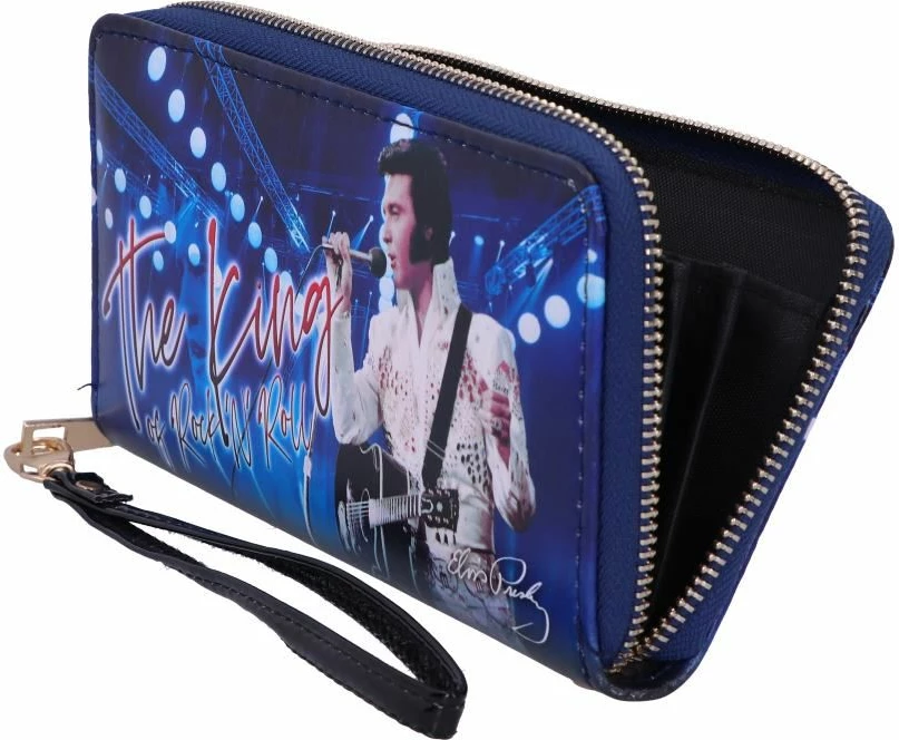 Portofol me zinxhir NEMESIS NOW Elvis The King of Rock'n'Roll, blu e errët