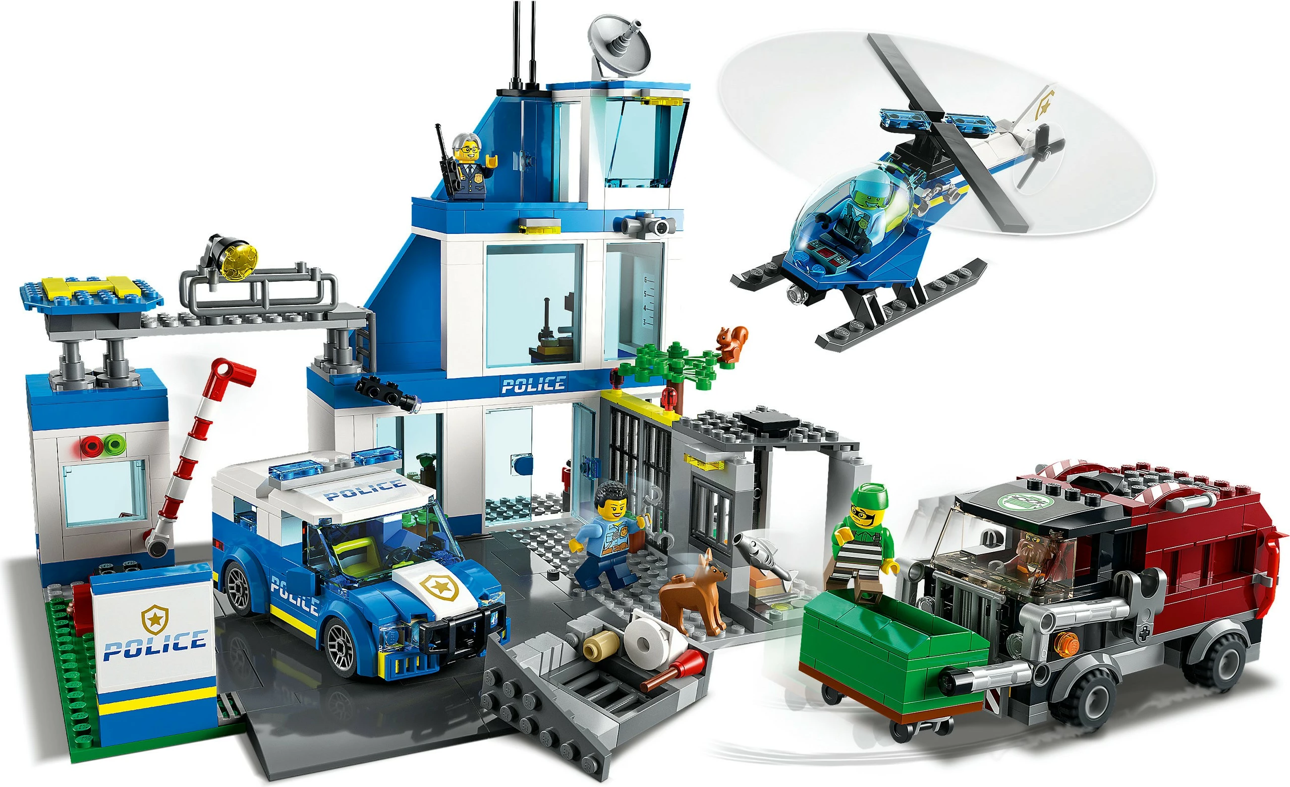 Set ndërtimi LEGO City Police Station, 668 pjesë, plastikë, shumëngjyrësh