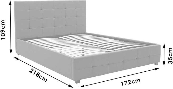 Krevat dopio Roi me hapësirë ruajtëse, ngjyrë gri e errët, 160x200cm
