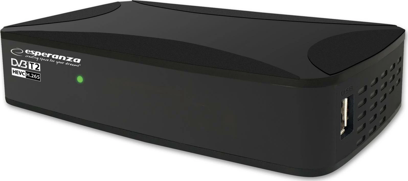 Tuner TV Esperanza EV108 DVB-T2 Full HD H.265/HEVC HDMI USB SCART, i zi