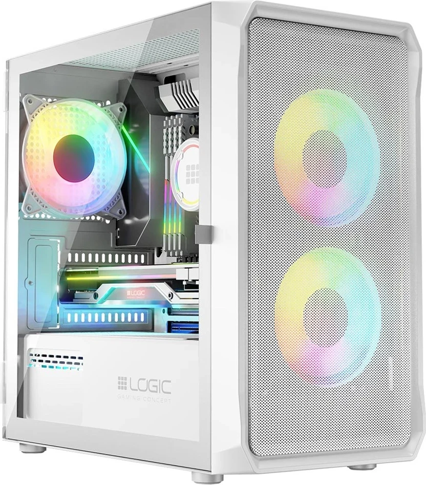 Kasë LOGIC PORTOS ARGB MINI USB 3.0, e bardhë