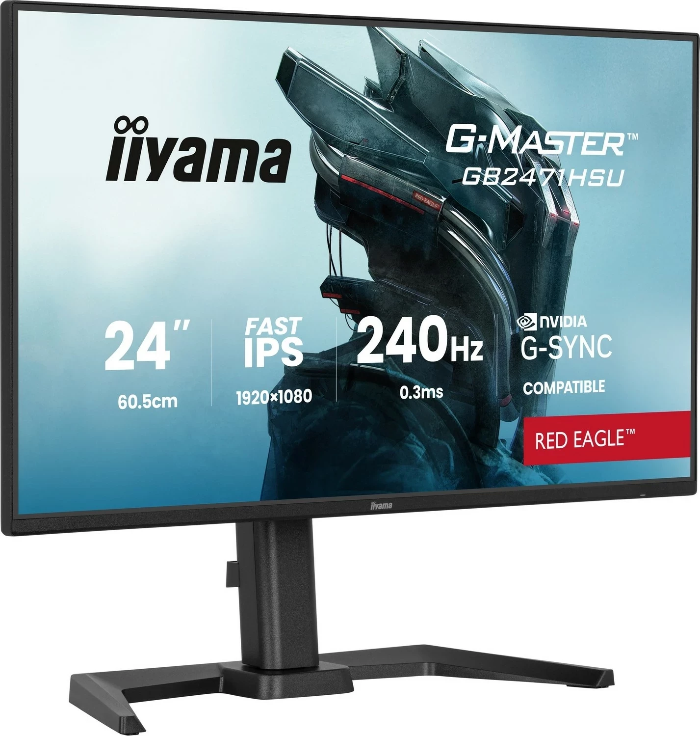 Monitor iiyama G-Master GB2471HSU-B1 Red Eagle, 23.8", 240Hz, Full HD, Fast IPS, i zi